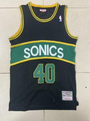 NBA 40 Kemp SuperSonics Maillot Hardwood Classic noir